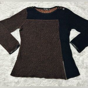 NIC+ZOE Black and Brown Textured Sweater
